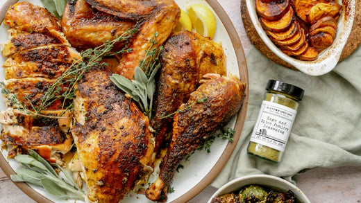 Brined Roasted Turkey with Sage & Spice Poultry Seasoning