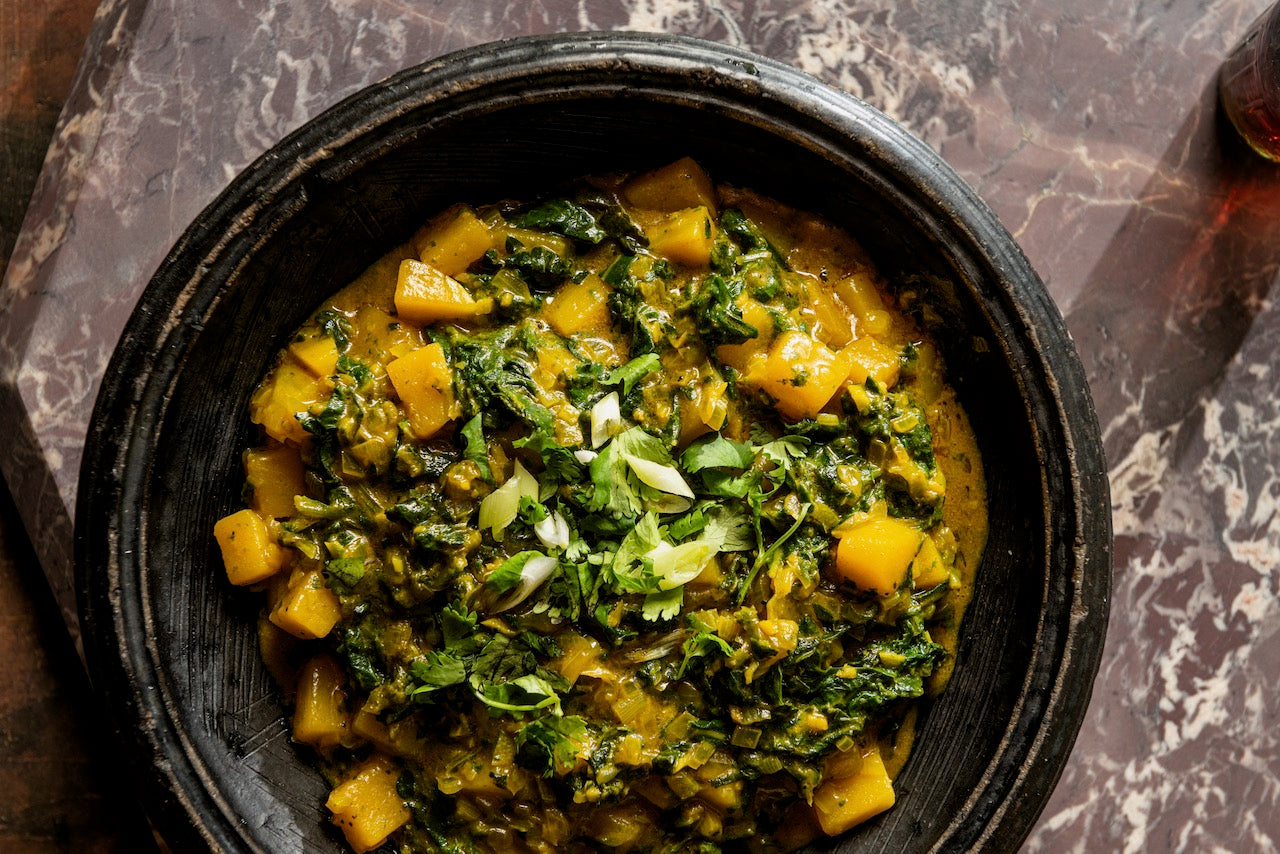 Coconut Collard Greens with Butternut Squash
