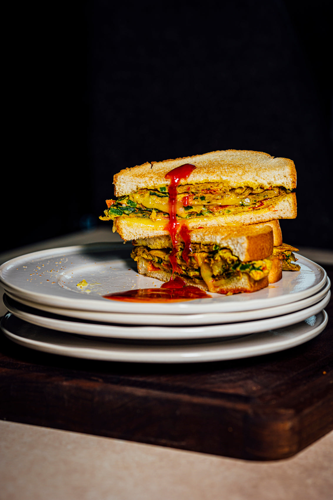 Indian Omelet Sandwich
