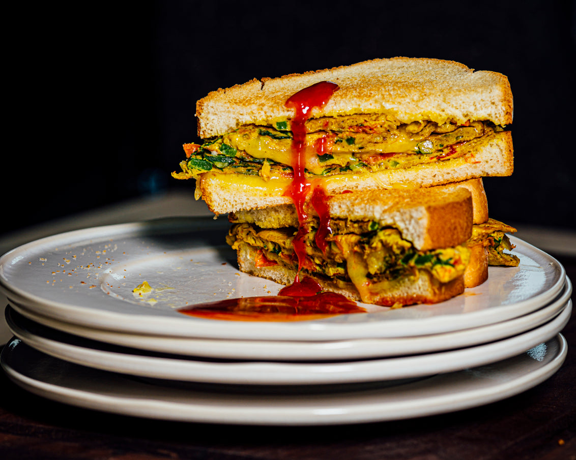 Indian Omelet Sandwich