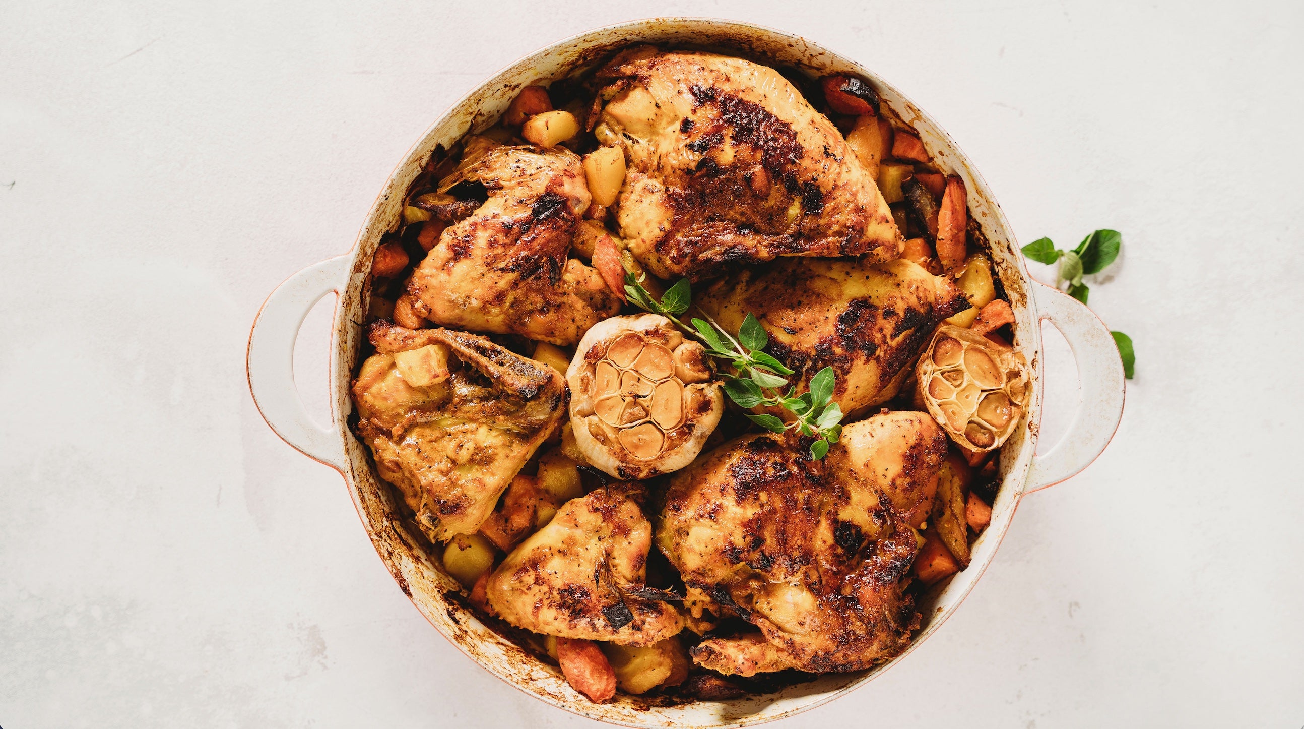 Spice-Rubbed Chicken on Root Vegetables