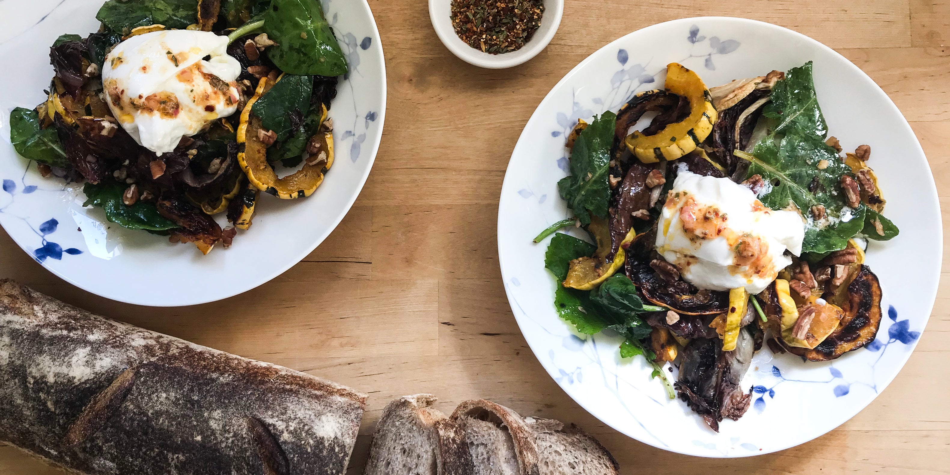 Roasted Radicchio and Squash Salad with Burrata