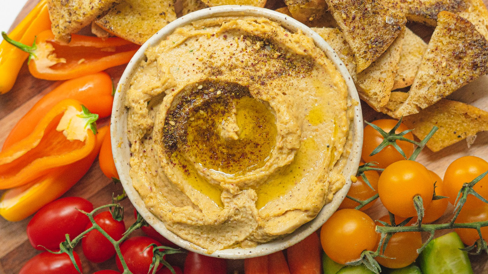 Za'atar "Pita" Chips with Hummus