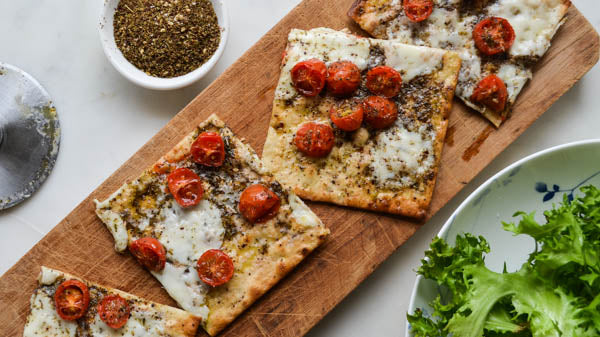 Cherry Tomato Flatbread Pizza with Za'atar