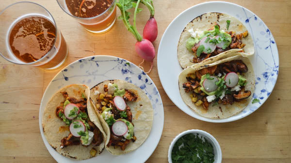 Mushroom Potato Tacos with Hot and Smoky Adobo