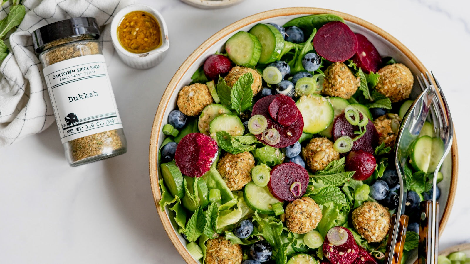 Dukkah Crusted Goat Cheese Salad