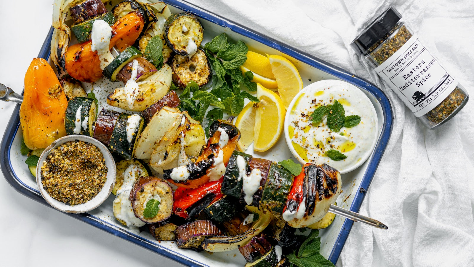 Eastern Mediterranean Vegetable Kabobs and Yogurt Dip