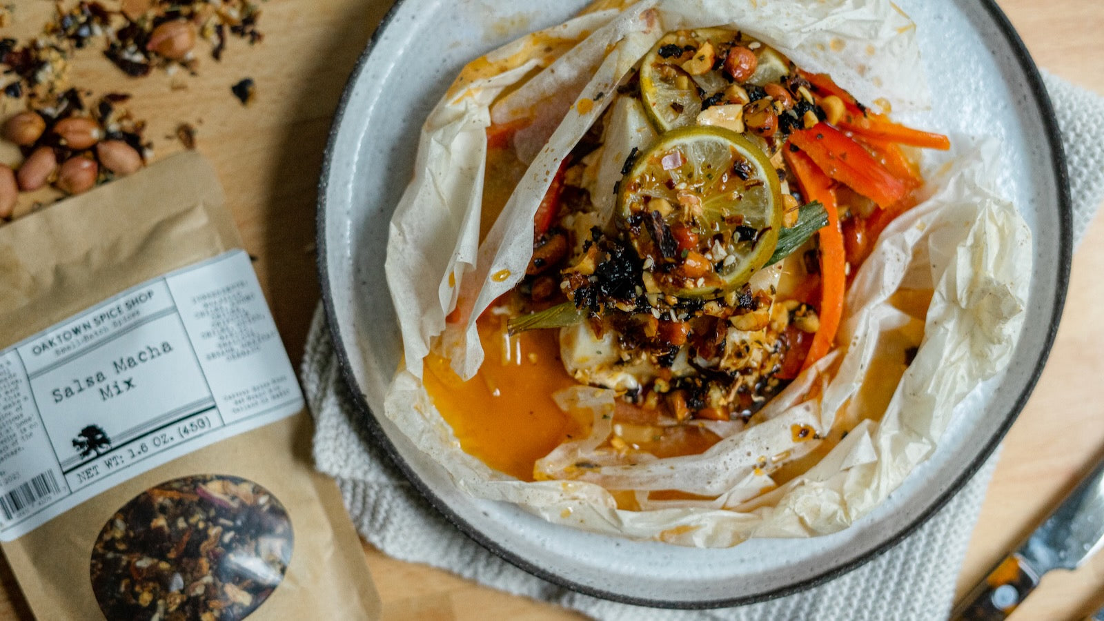 Salsa Macha Fish en Papillote