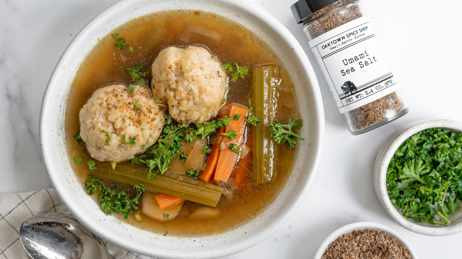 Umami Rich Matzo Ball Soup