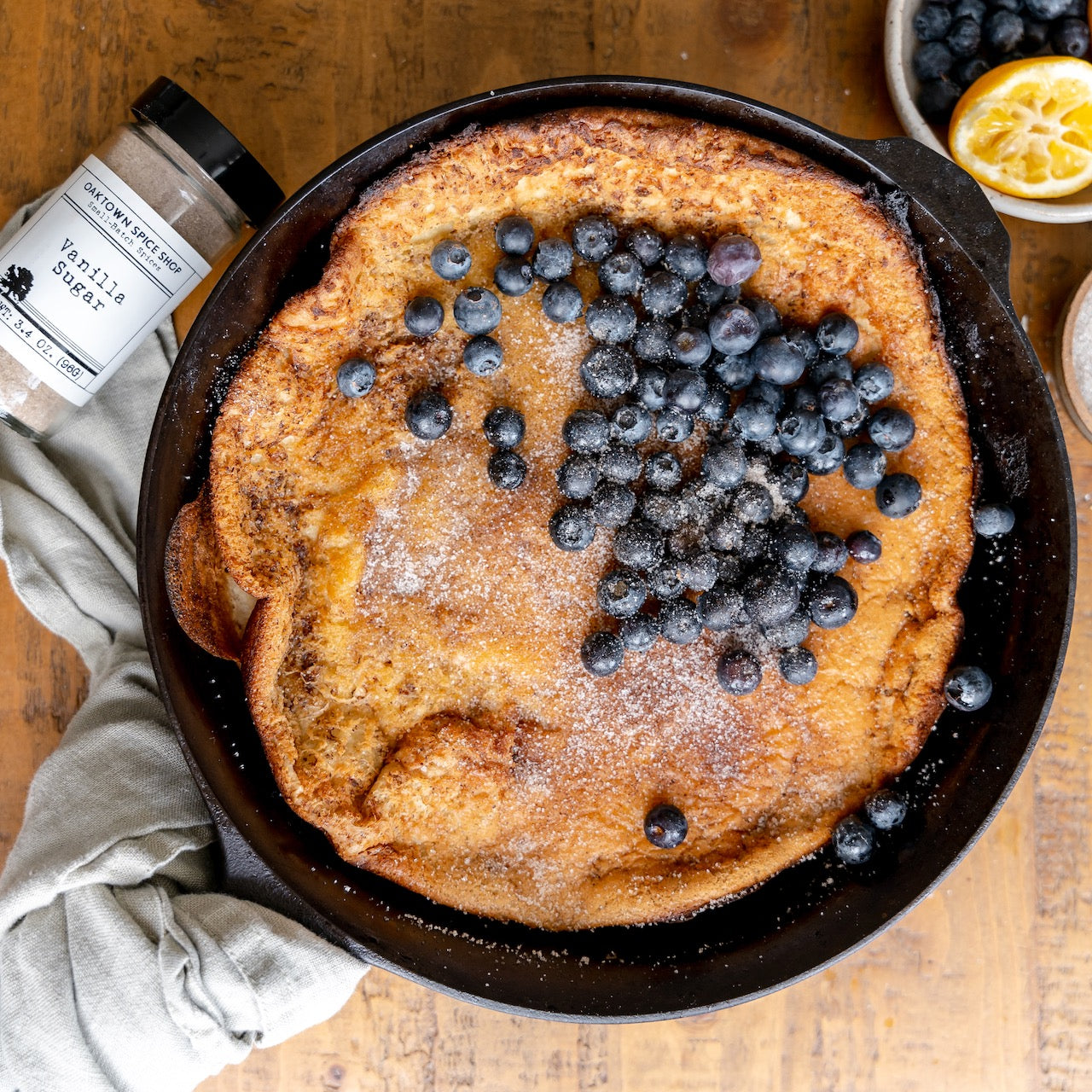 Dutch Baby Pancake with Vanilla Sugar