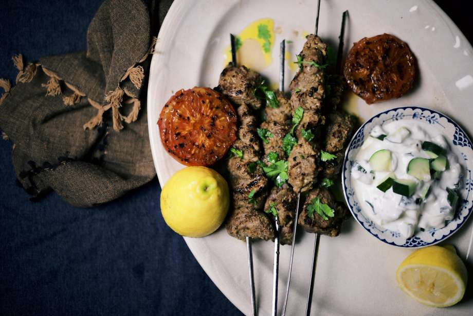 Spiced Lamb Kebabs and Cucumber Raita