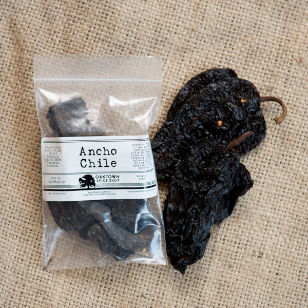 GWhole Ancho Chiles known as wide Chiles Popular in Mexican Cuisine Online at Oaktown Spice Shop