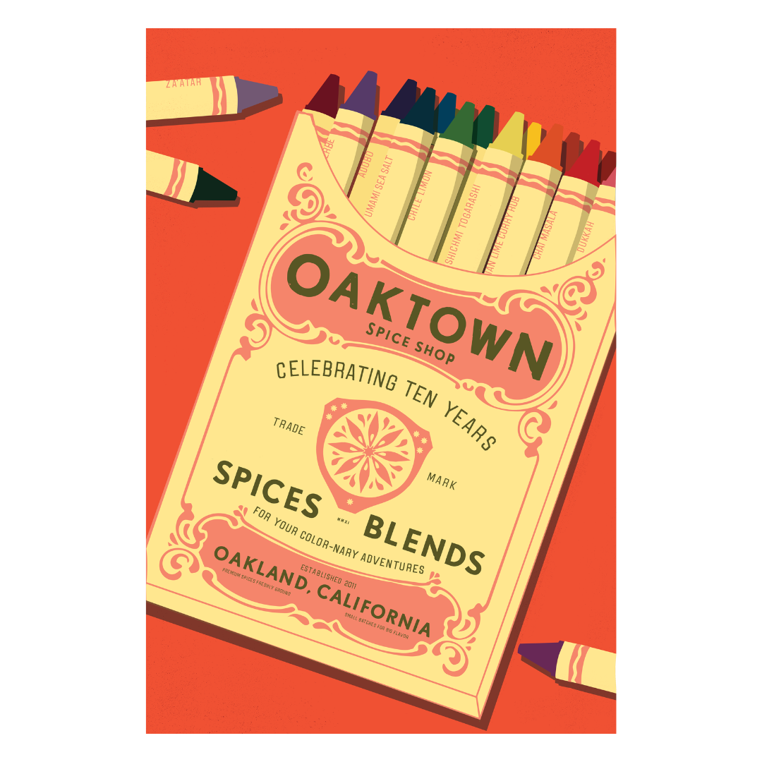 Oaktown Spice Shop Ten Year Anniversary Poster