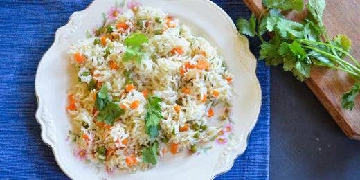 Bhopali Pilaf with Black Cumin, Peas and Carrots
