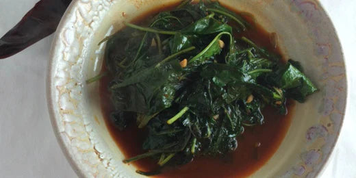Braised Kale with Guajillo Chile Broth