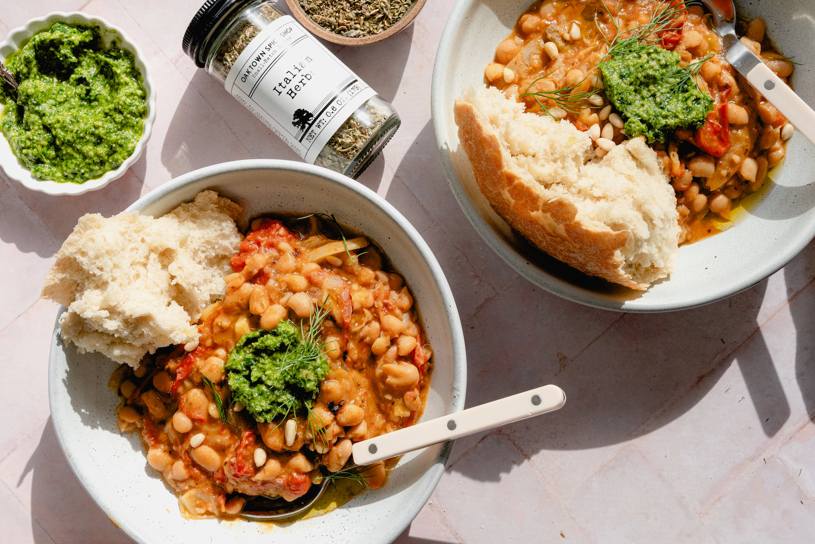 One Pot Tomato and Fennel Brothy Beans with Italian Herbs