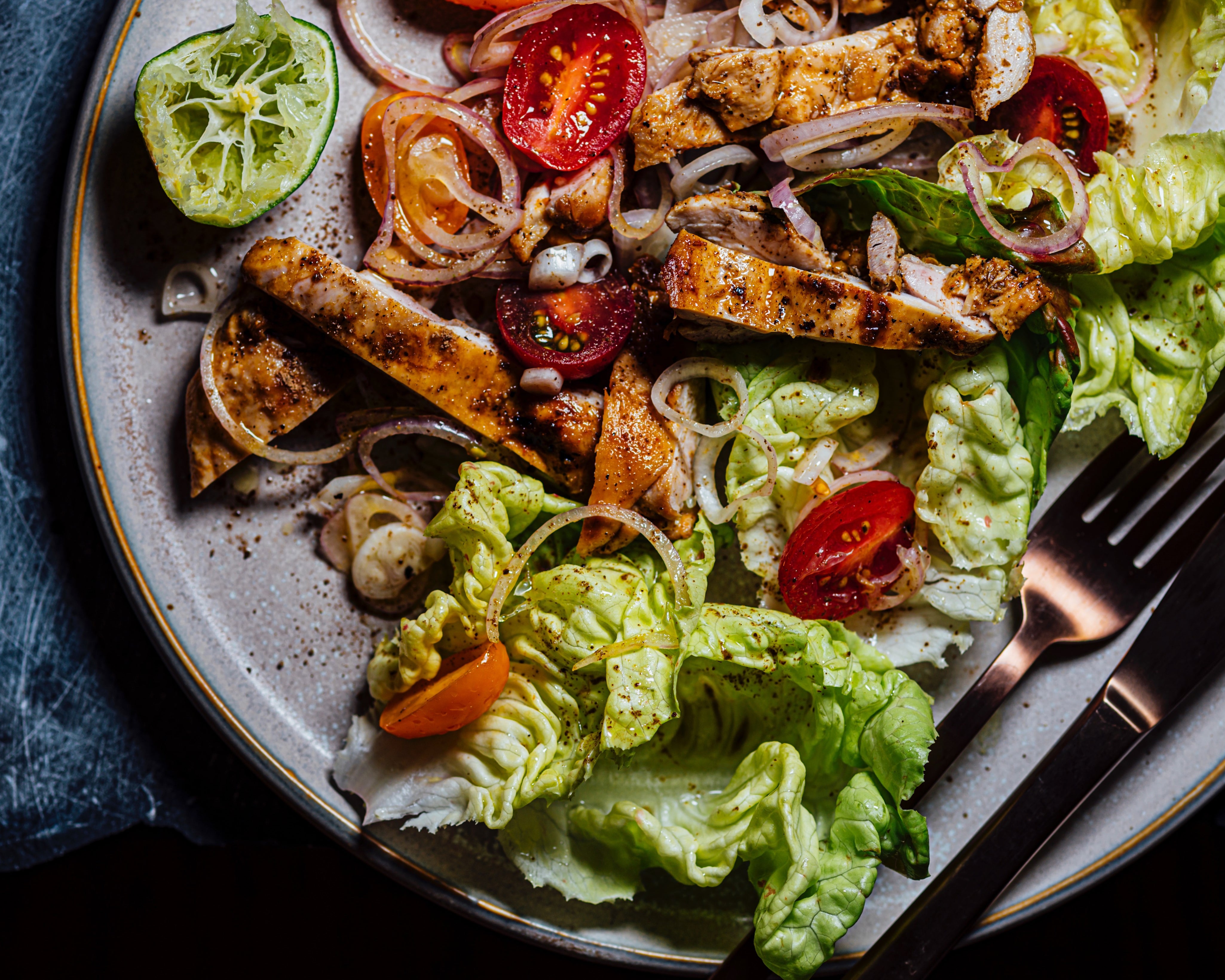 Grilled Spiced Chicken Salad with Amchur