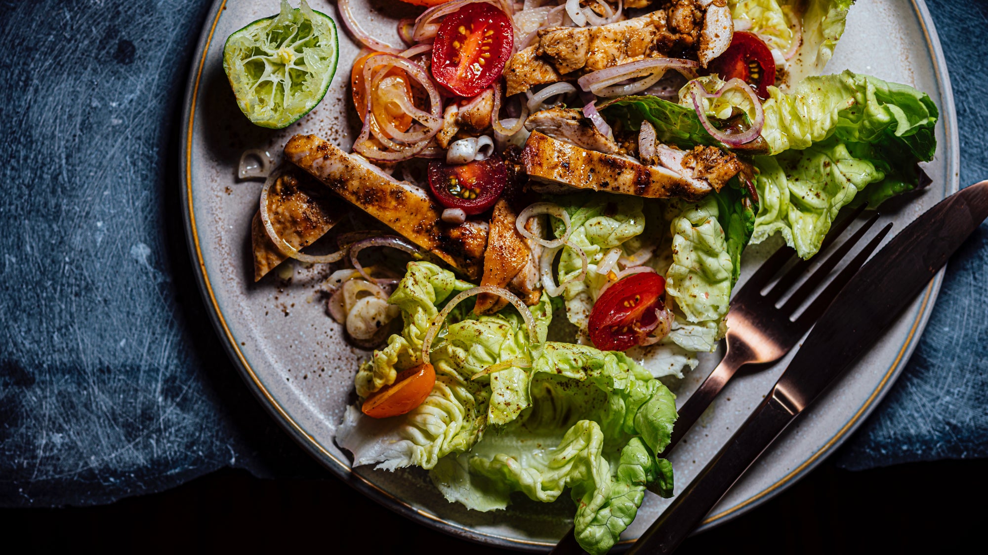Grilled Spiced Chicken Salad with Amchur