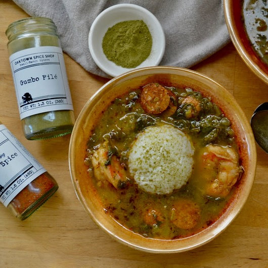 File Gumbo Menu Gumbo Filé in 1/2 Cup Jar from $6.75 – Oaktown Spice Shop
