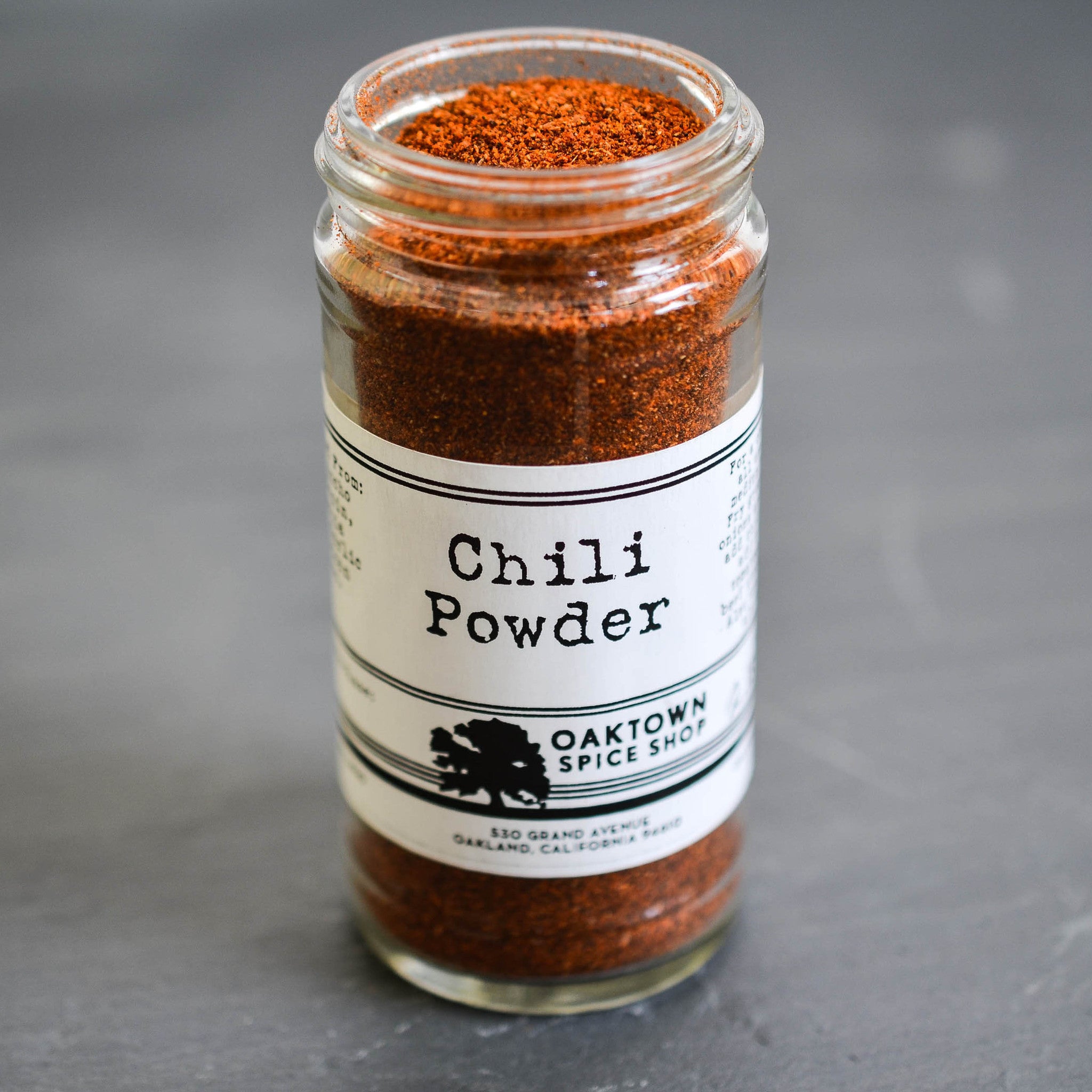 Chili Powder with Fresh Ground Ancho Chiles with notes of Cumin and Garlic and Mexican Oregano Hand Mixed by Oaktown Spice Shop