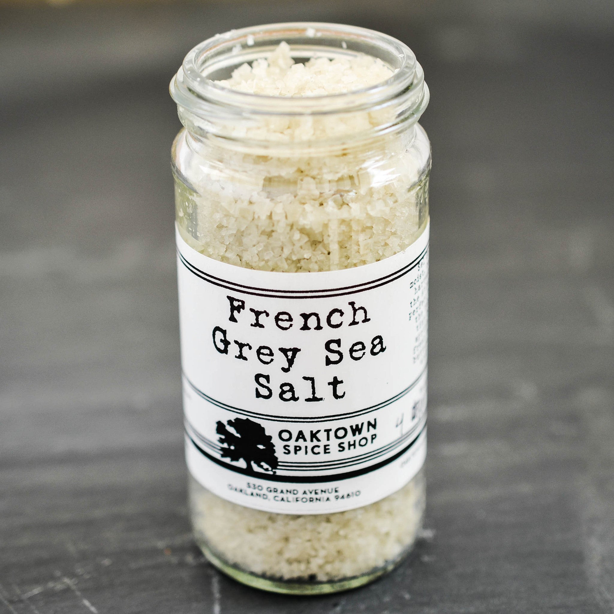 French Grey Sea Salt (Sel Gris) by Oaktowns Spice Shop is a moist, coarse salt harvested from the Atlantic