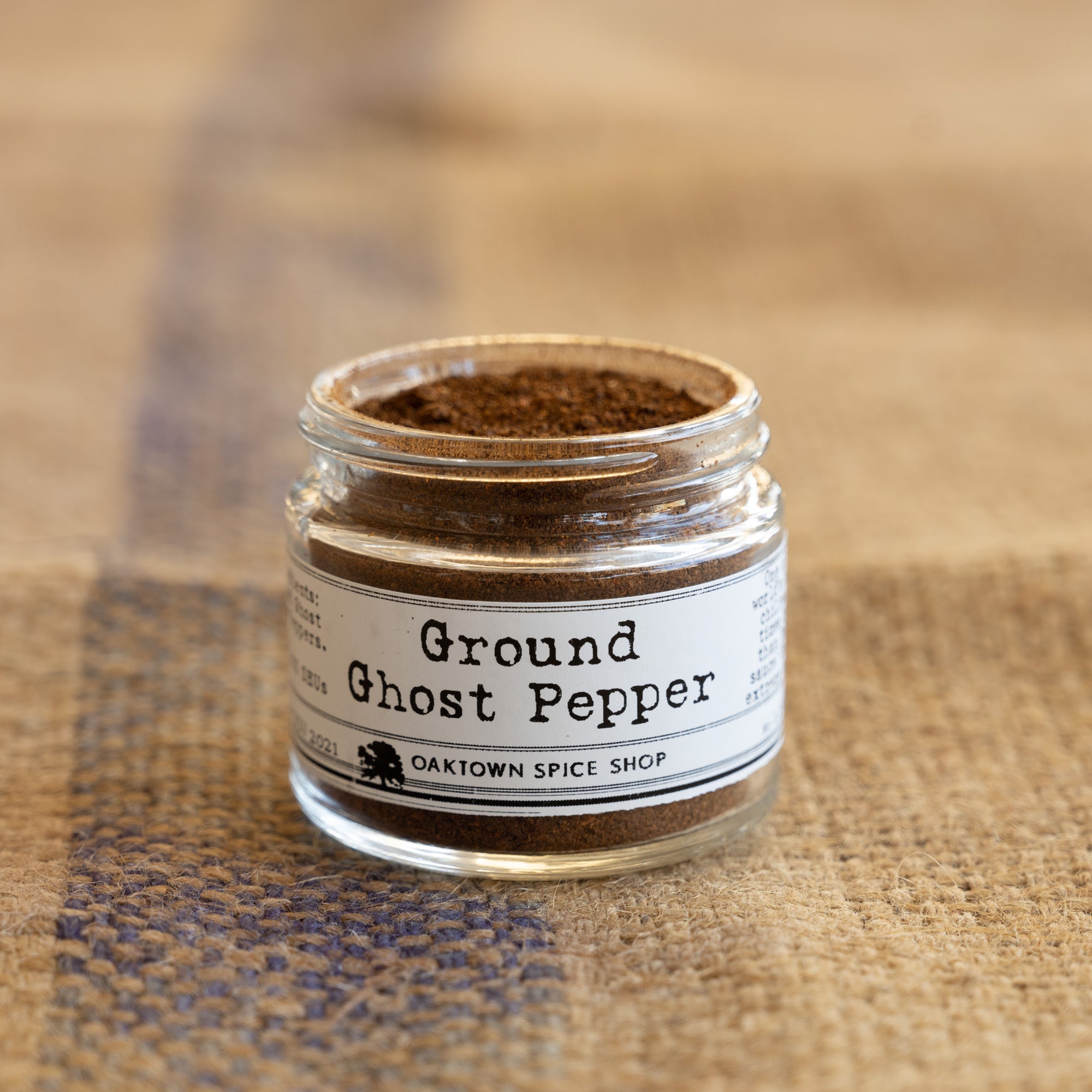 Ground Ghost Pepper by Oaktown Spice Shop. This exceptionally hot ground chile pepper is for the true heat-seeker. The ghost pepper, also known as Bhut Jolokia, was at one time ranked the world's hottest chile in the Guiness Book of World Records 2007.
