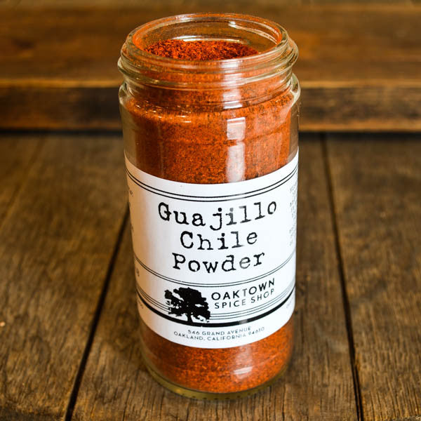 Guajillo Chile Powder Fresh Spice from Oaktown Spice Shop. Dried from a Mirasol chile, Guajillo chiles have a sweet heat and are widely used in Mexico.